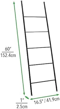 mDesign Metal Free Standing Bath Towel Blanket Ladder Storage Organization, Rack for Bathroom, Bedro | Amazon (US)