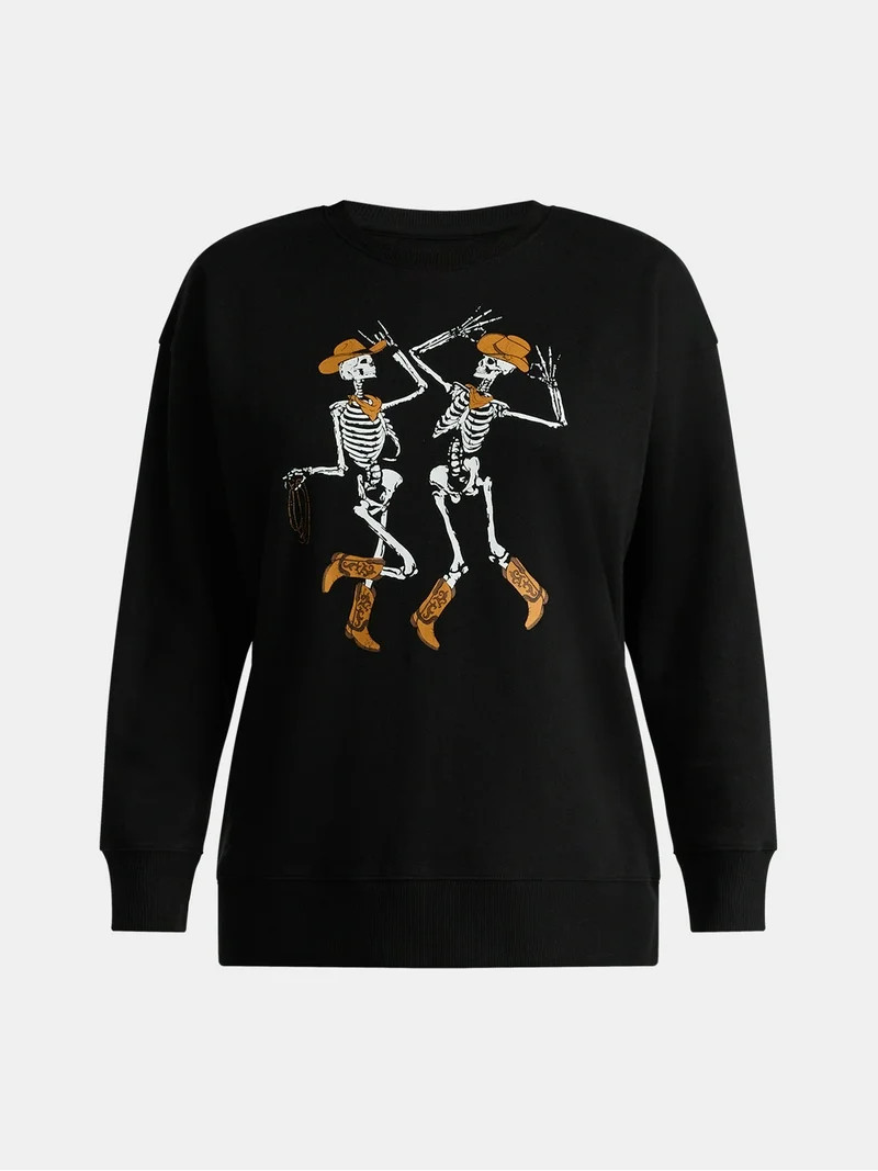 Women's Halloween Howdy Graphic Fleece Sweatshirt from Way to Celebrate, Sizes S-3XL | Walmart (US)