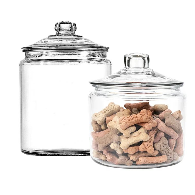 Anchor Hocking Glass Heritage Hill Jar with Glass Cover, Clear, 3 qt