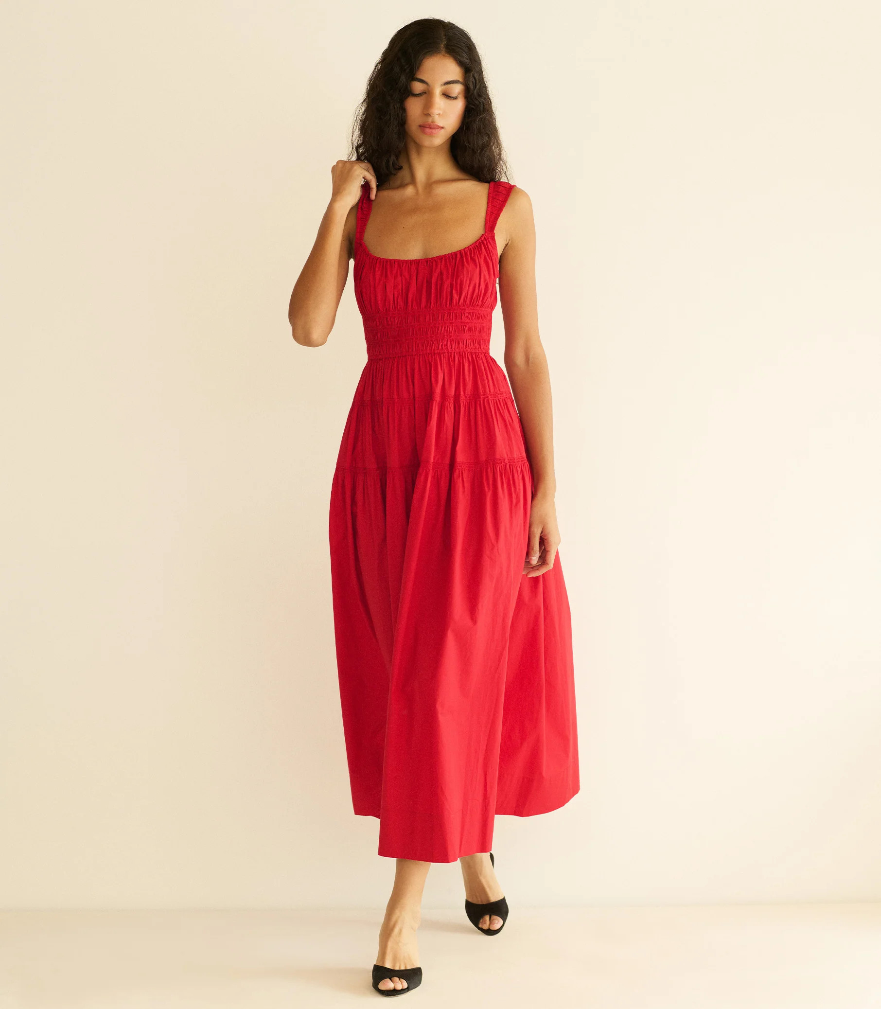 Clover Dress - Deep Tomato | DÔEN | DOEN