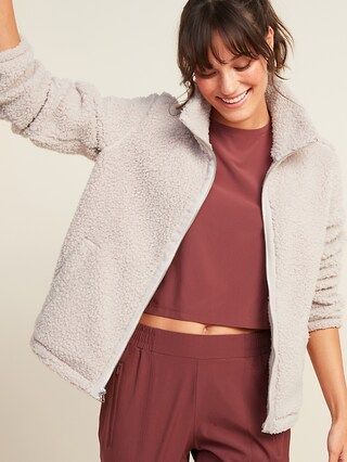 Cozy Sherpa Zip-Front Jacket for Women | Old Navy (US)