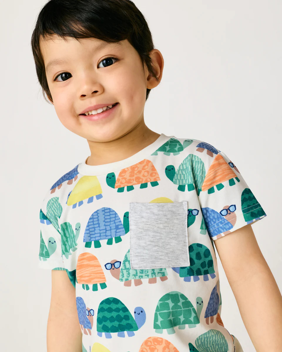 Shell Parade Relaxed Pocket Tee | Little Sleepies