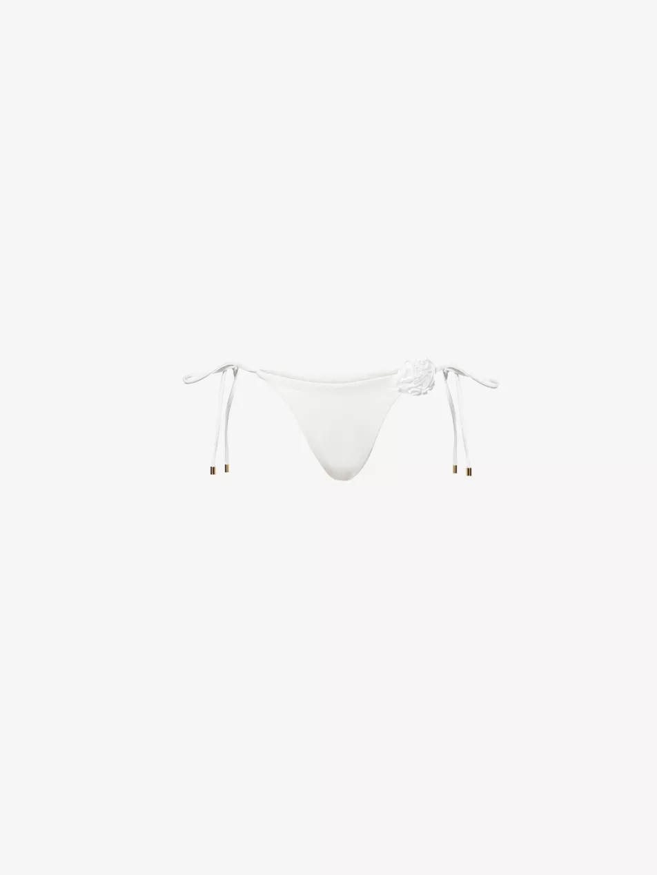 St Vincent Floral-Applique Stretch-Woven Bikini Bottoms | Selfridges