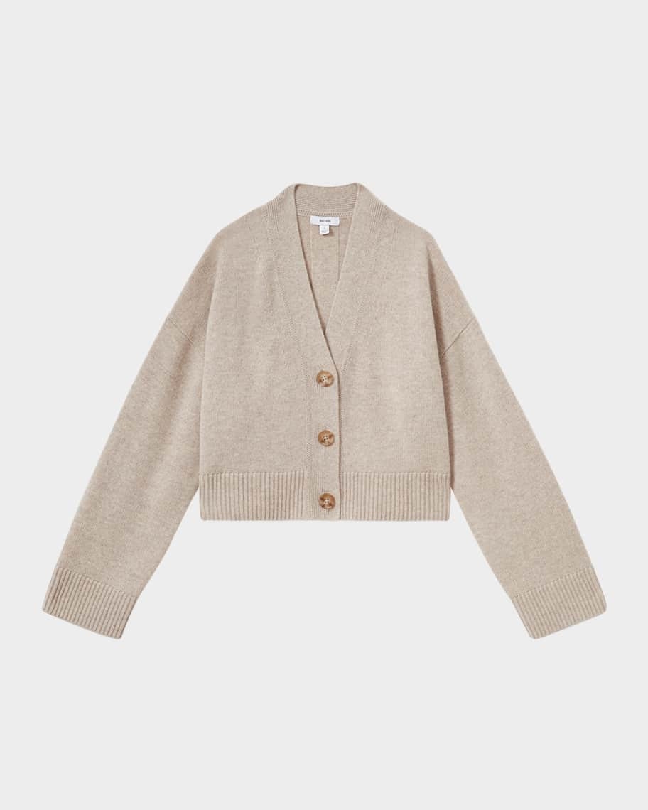 Reiss Rixy Cropped Wool-Cashmere Cardigan | Neiman Marcus