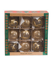 Made In Poland Set Of 9 100mm Handmade Floral Glass Ornaments | TJ Maxx