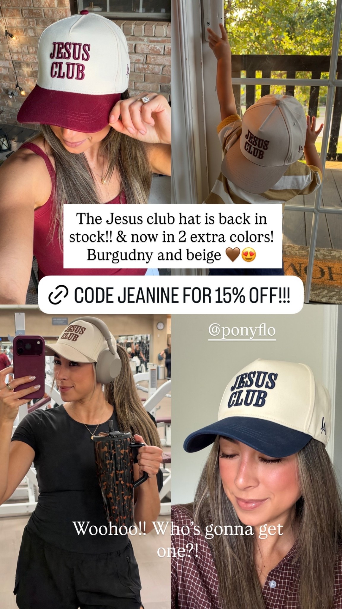The Jesus club hat is back in stock!! & now in 2 extra colors! Burgundy and beige 🤎😍 @ponyflo
Woohoo!! Who’s gonna get one?!

#LTKootd #LTKgrwm #LTKSaleAlert