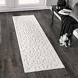 Orian Sculpted 4704 Indoor/Outdoor High-Low Debonair Natural Runner Rug, 1'11" x 7'6", Ivory | Amazon (US)