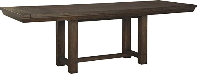 Signature Design by Ashley Dellbeck Rectangular Dining Room Extending Table, Dark Brown | Amazon (US)