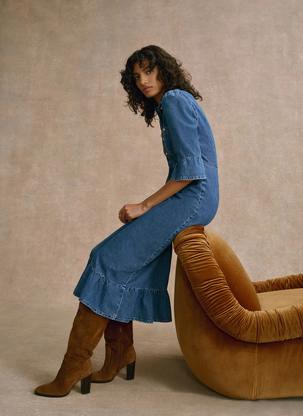 Indigo Denim Midi Shirt Dress | Mint Velvet