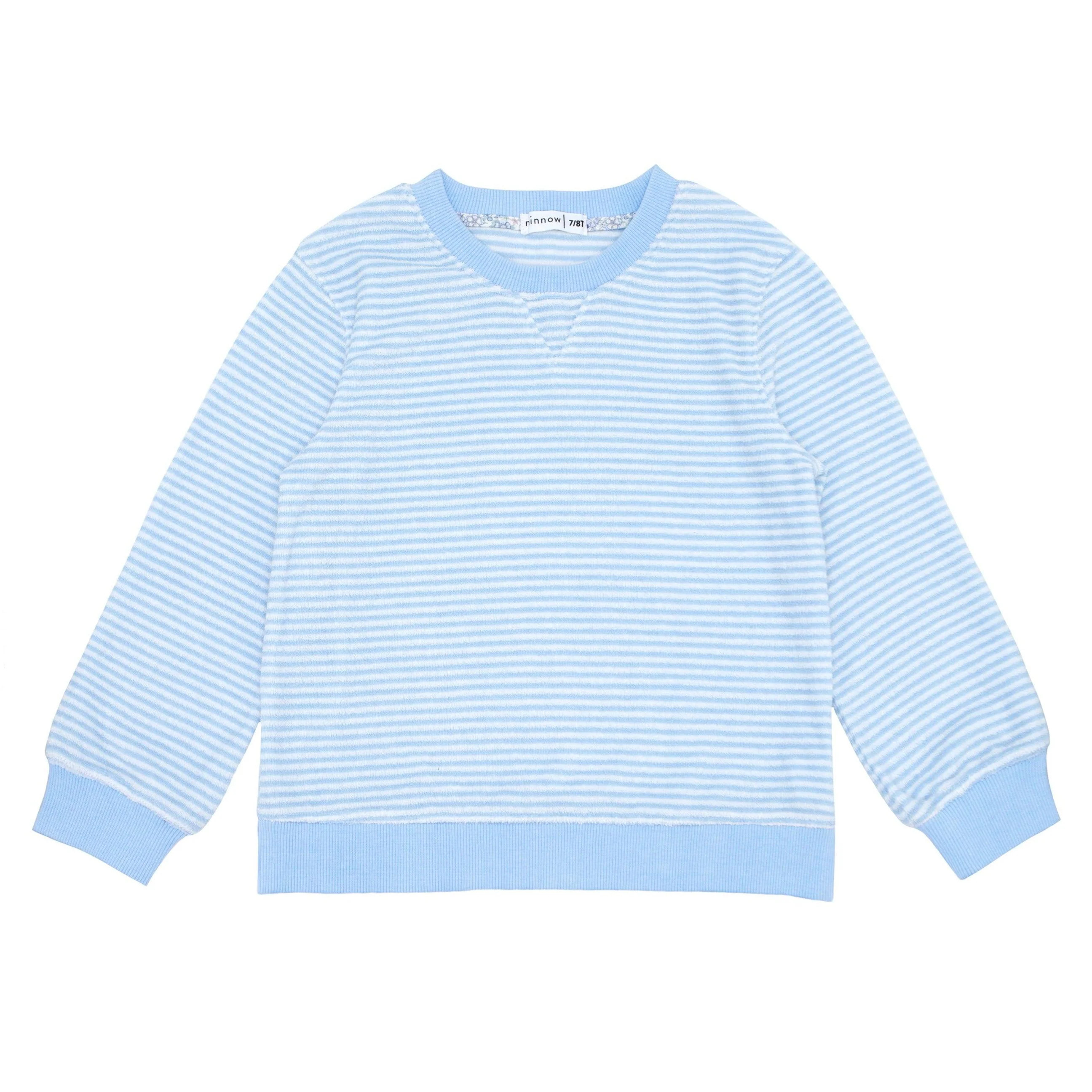 unisex powder blue stripe french terry sweatshirt | minnow