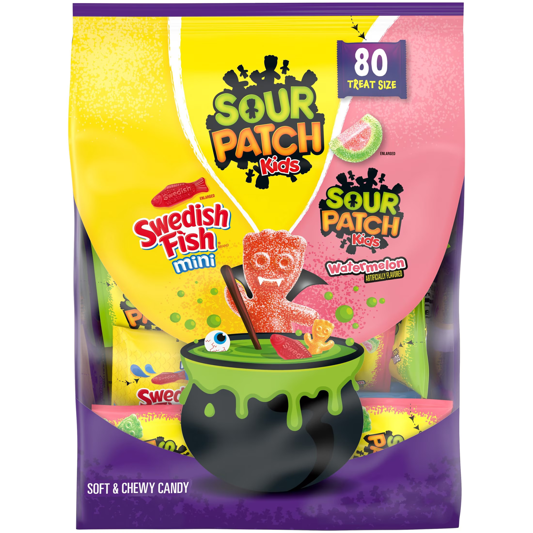 SOUR PATCH KIDS and SWEDISH FISH Mini Soft & Chewy Halloween Candy Variety Pack 80 Bags | Walmart (US)