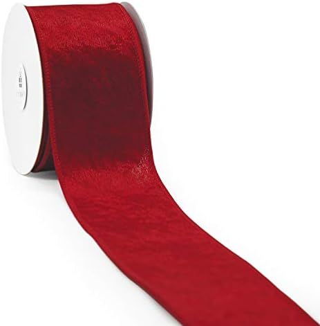 CT CRAFT LLC Velvet Wired Ribbon for Home Decor, Gift Wrapping, DIY Crafts, 2.5” x 10 Yards x 1... | Amazon (US)