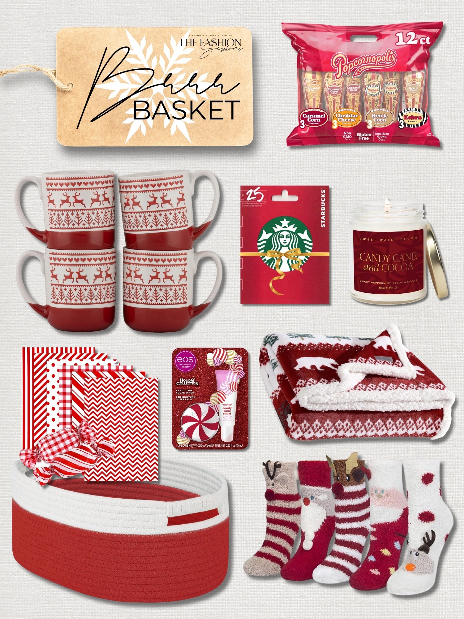Festive red & white Brrr Basket gift ideas! 

#LTKGiftGuide #LTKSeasonal #LTKFindsUnder50