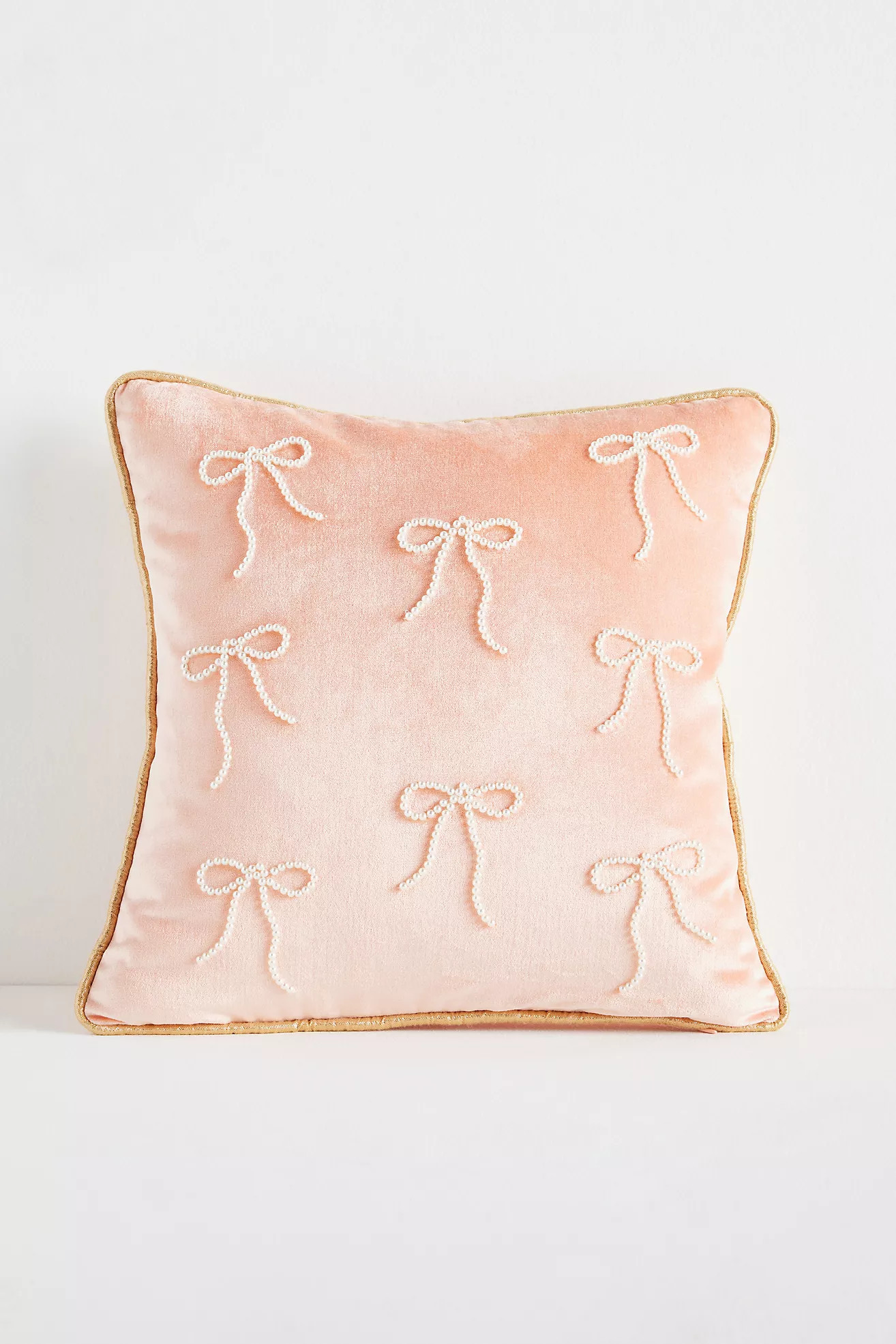 Coretta Mini Beaded Velvet Pillow | Anthropologie (US)