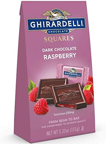 Ghirardelli Dark and Raspberry Squares Stand Up Bag, 5.32 Ounce by Ghirardelli | Amazon (US)