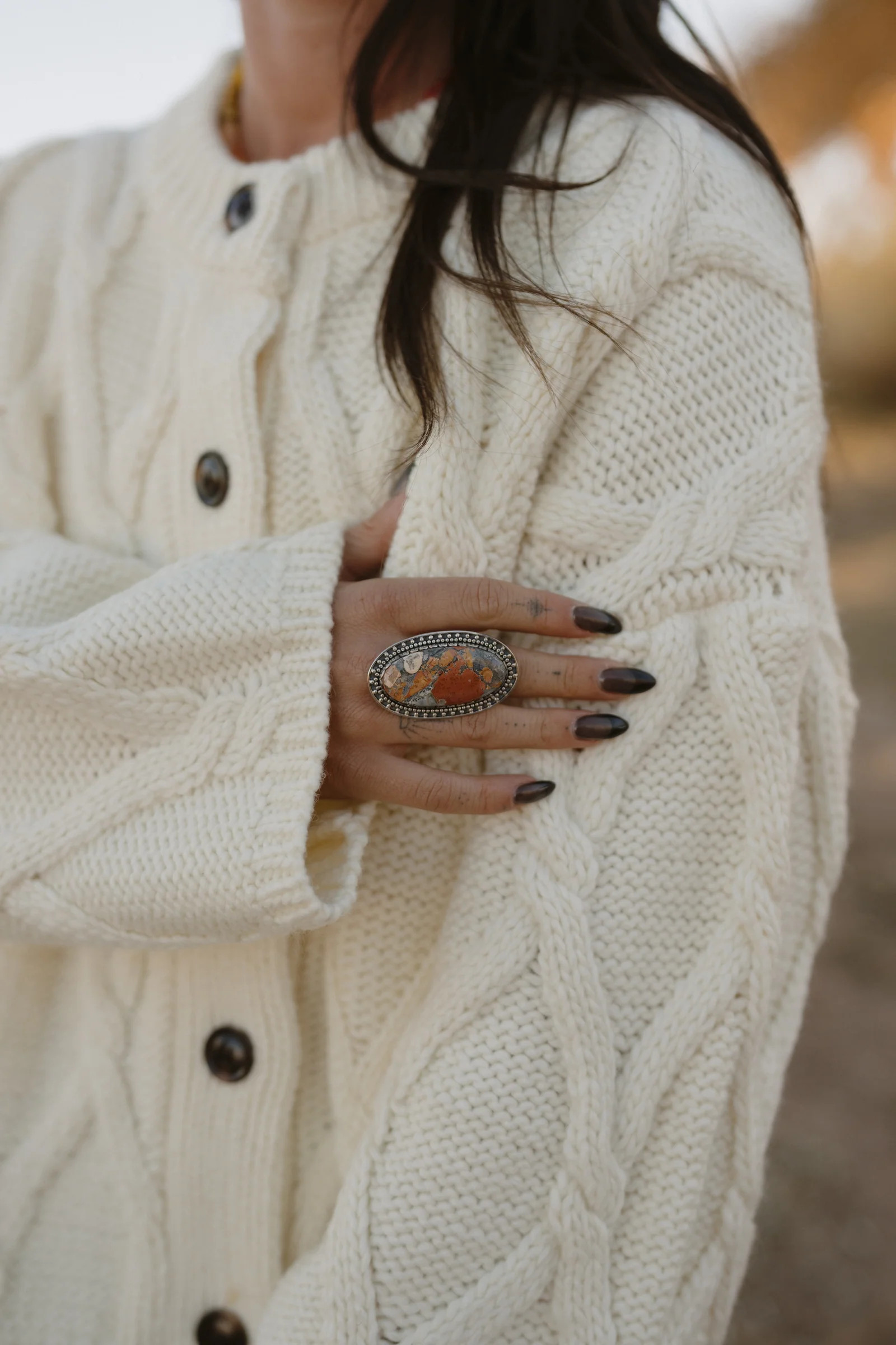 Tonnalli Ring | Malignana Jasper | Goldie Lew Jewelry, LLC