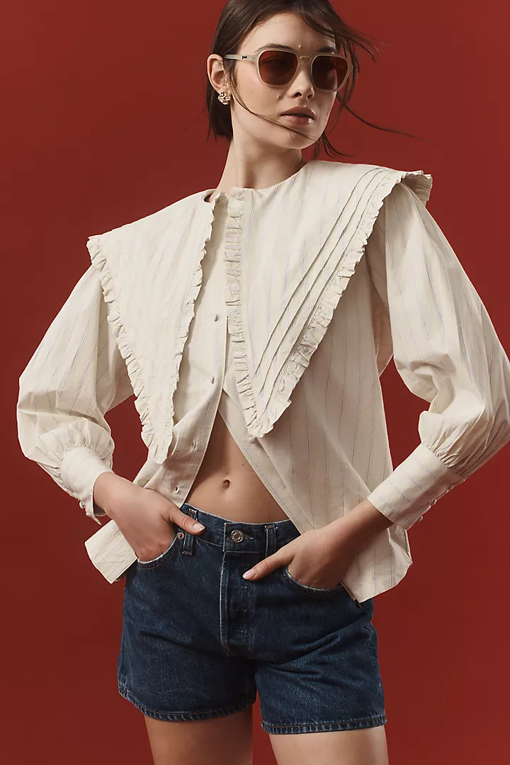 Damson Madder Sandy Ruffle Blouse | Anthropologie (US)