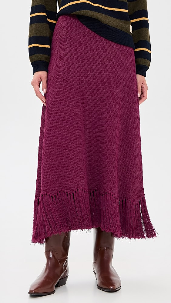 Fringe Detailed Midi Skirt | Shopbop