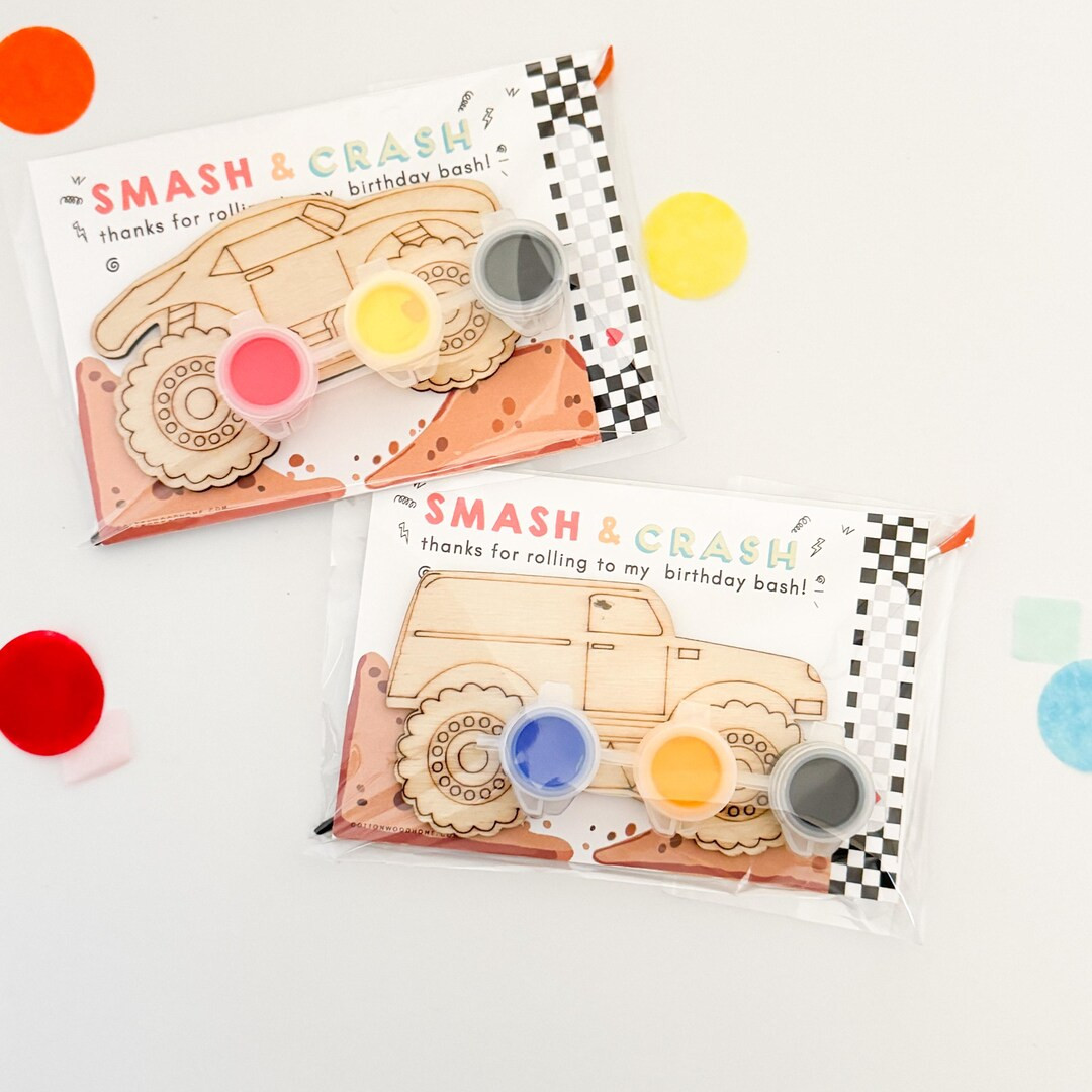 DIY Kids Monster Truck Theme Paint Party Favor | Monster Jam Theme Party Favor | Smash and Crash ... | Etsy (US)