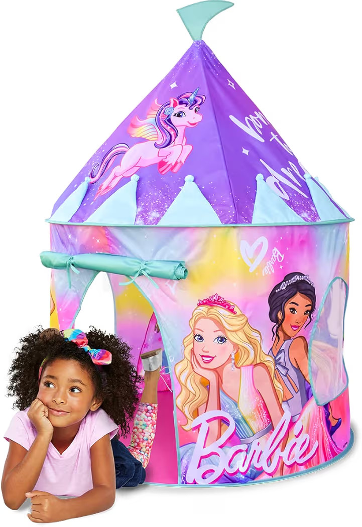 Barbie Pop Up Castle - Dreamtopia Pink Princess Play Tent for Kids | Folds Into Carrying Case - S... | Amazon (US)