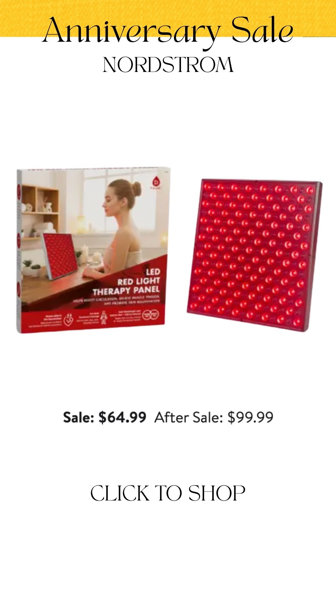 Red light therapy is one of those wellness splurges I’ve had my eye on, and finding a panel in the Nordstrom Anniversary Sale makes it even more tempting. ✨ A beauty investment you’ll keep reaching for long after the sale ends.

Nordstrom Anniversary Sale, red light therapy, wellness, skincare, beauty tools, self care, anti aging, beauty finds

#LTKselfcare #LTKBeauty #LTKSaleAlert