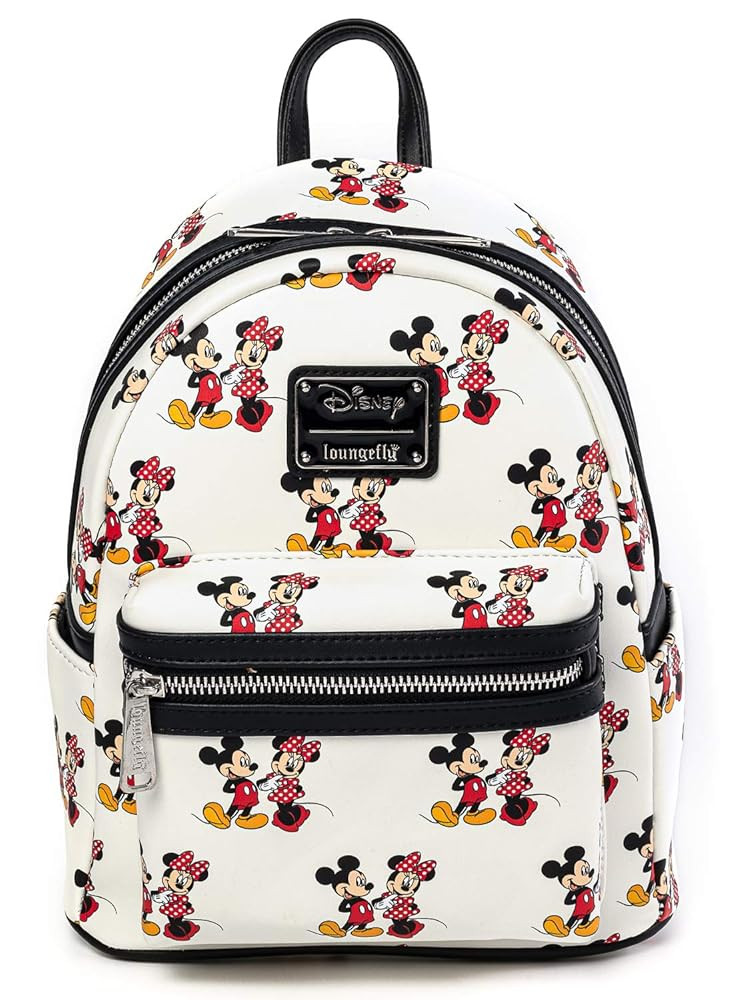 Loungefly Disney Mickey and Minnie Mouse AOP Womens Double Strap Shoulder Bag Purse | Amazon (US)