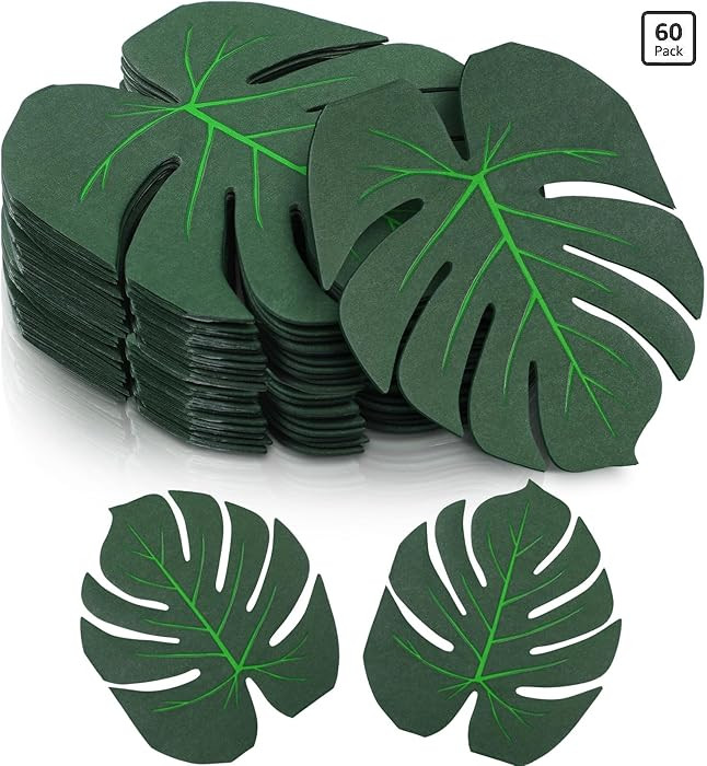 60 Pcs Palm Leaf Paper Napkins Bulk Tropical Hawaiian Luau Disposable Aloha Paper Napkins Cocktai... | Amazon (US)
