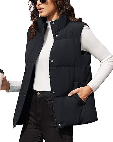 MAGCOMSEN Women's Puffer Vest Sleeveless Down Coat Zip Up Outerwear Lightweight Winter Padded Gil... | Amazon (CA)