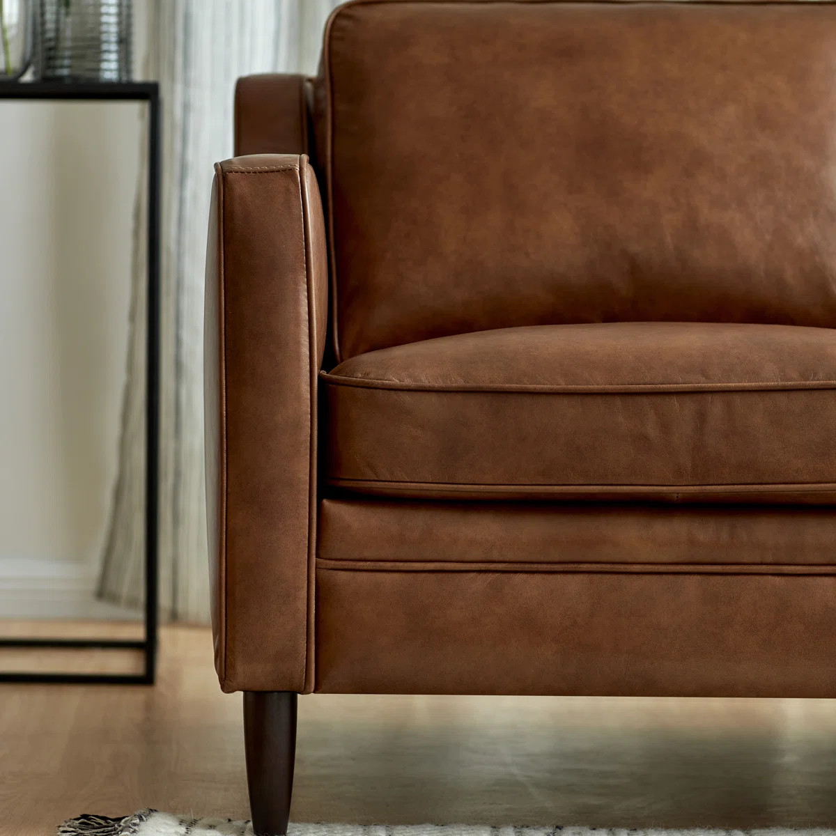 Ashtabula Genuine Leather Square Arm Sofa | Wayfair North America