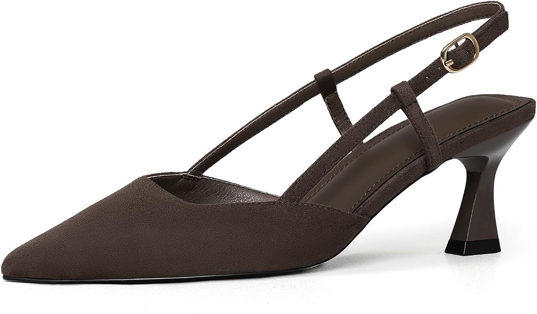 Women’s Kitten Heels Slingback 2026 Closed Pointed Toe Stiletto Pumps | Amazon (US)