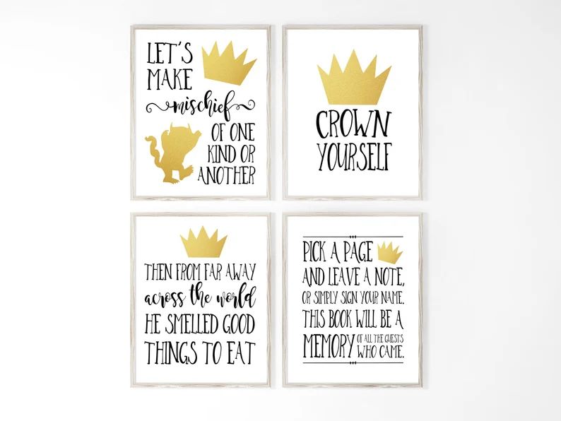 Where The Wild Things Are 8"x10" AND 5"x7" Birthday Party Printable Signs || Where The Wild Thing... | Etsy (US)