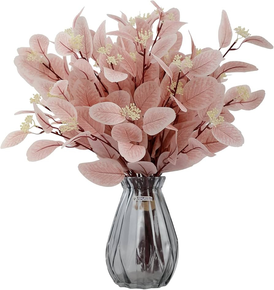 Rosscer 12Pcs Artificial Eucalyptus Stems, 20" Fake Silk Eucalyptu Leaves with Berries, Greenery ... | Amazon (US)