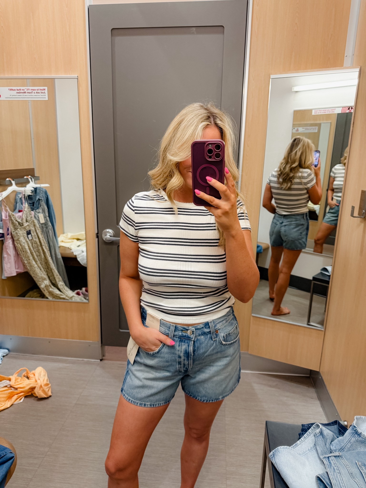 These baggy shorts from Target are mom approved! Wearing a size 4. Size down! 

#LTKootd