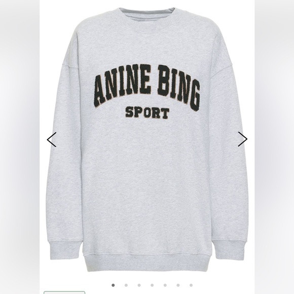 Anine Bing Tyler Logo Gray Crewneck Sweater Classic Design | Poshmark