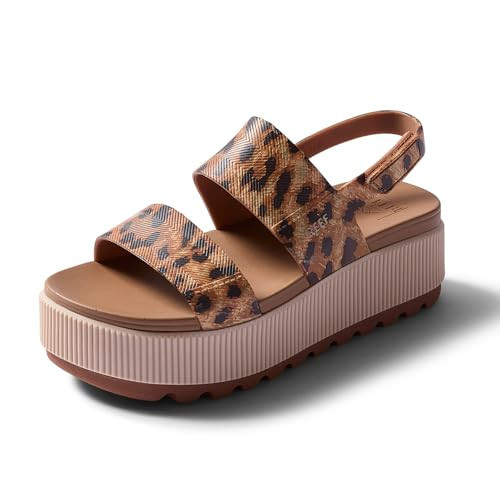 Reef Women's Water Vista Higher Platform Sandal, Water Friendly, Adjustable Strap, Leopard, 10 | Amazon (US)