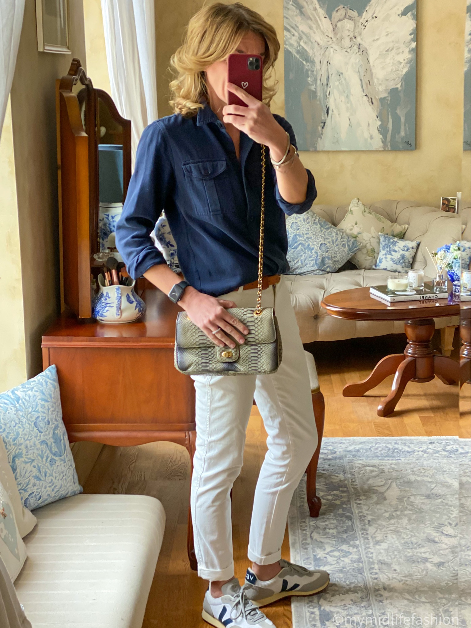 Time to break out the white chinos
.
Shirt - Isabel Marant Etoile 
Bag - Preloved
Belt - Massimo Dutti
Chinos - Baukjen, part of paid partnership, get 15% off with code MYMIDLIFE15 
Trainers - Veja, pr gift
.
.
.
#chinos #prelovedstyle #baukjenstyle #vejatrainers #ootd #outfit #outfitoftheday #look #lookdujour #style #styleoftheday #dailylook #lookoftheday #instalook #instaoutfit #instapic #mymidlifefashion #timelessstyle #effortlesschic #fashion  #outfitinspiration #outfitdujour #styleover40 #fashionover40 #classicstyle #minimal #classic #elegant 

#LTKstyletip #LTKSeasonal #LTKeurope