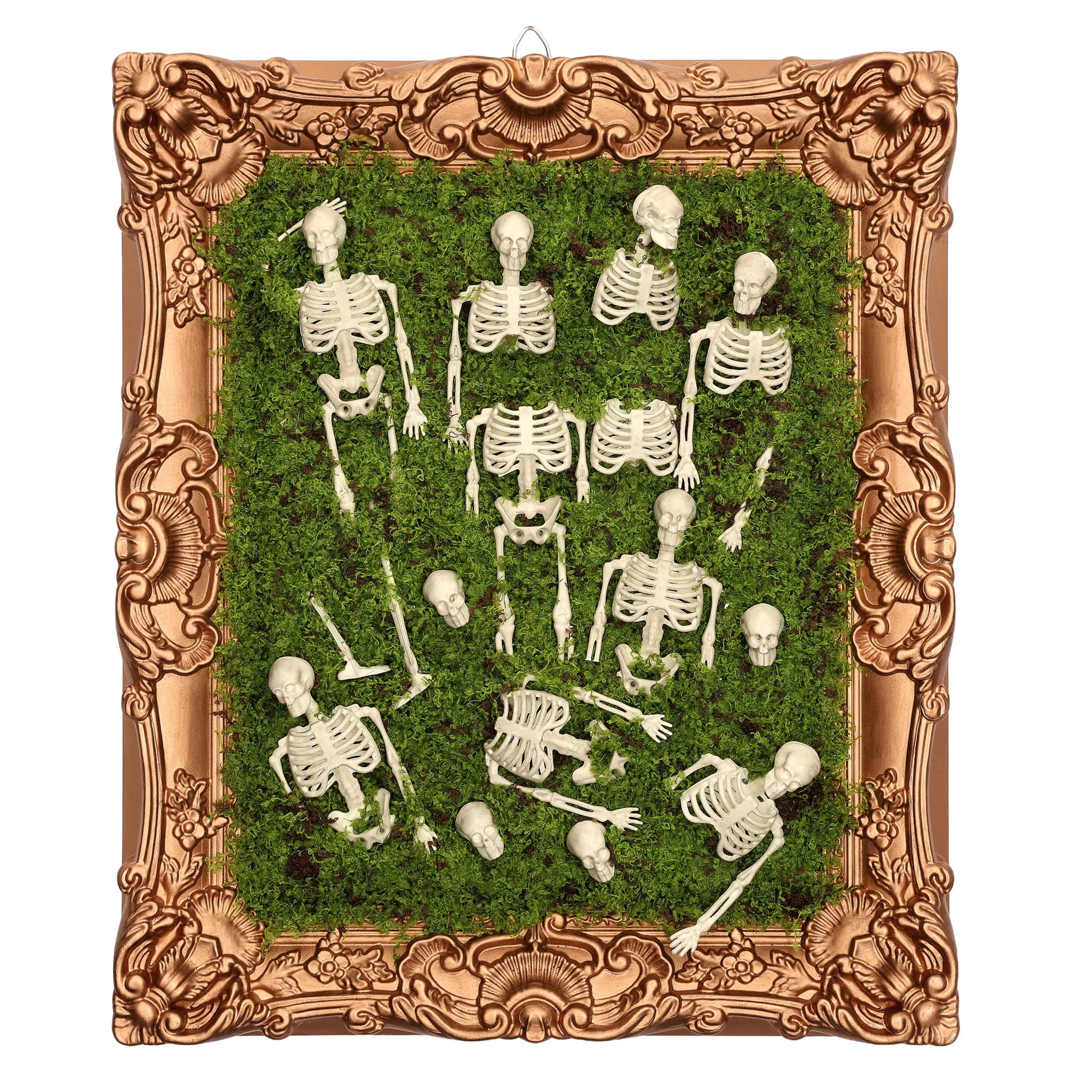 Skeleton Moss Framed Wall Art, Multicolor, 12" x 14.5", Halloween by Way To Celebrate | Walmart (US)
