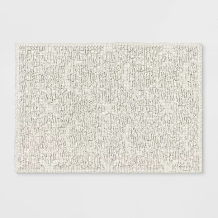17"x24" Woven Trellis Chunky Cotton Bath Rug - Threshold™ | Target