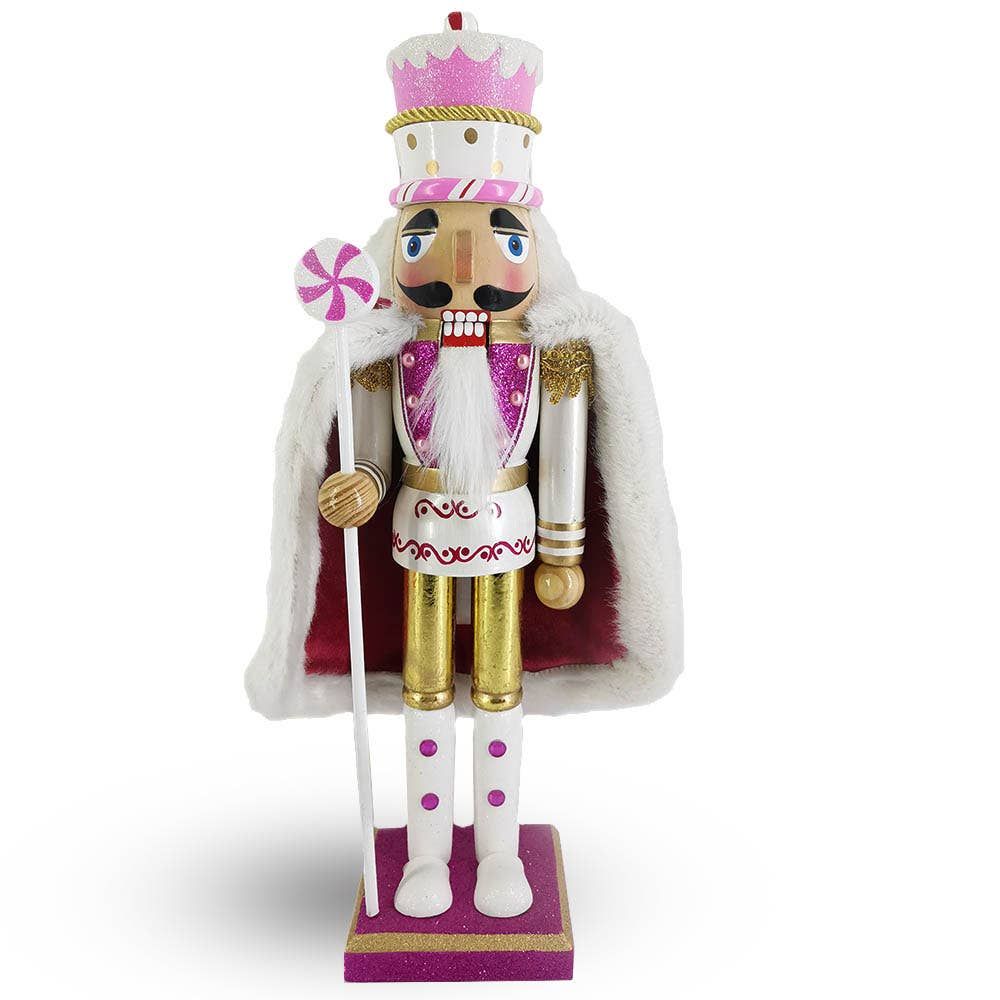 King Nutcracker Cake Hat Pink and White with Velvety Cape | Teggy French