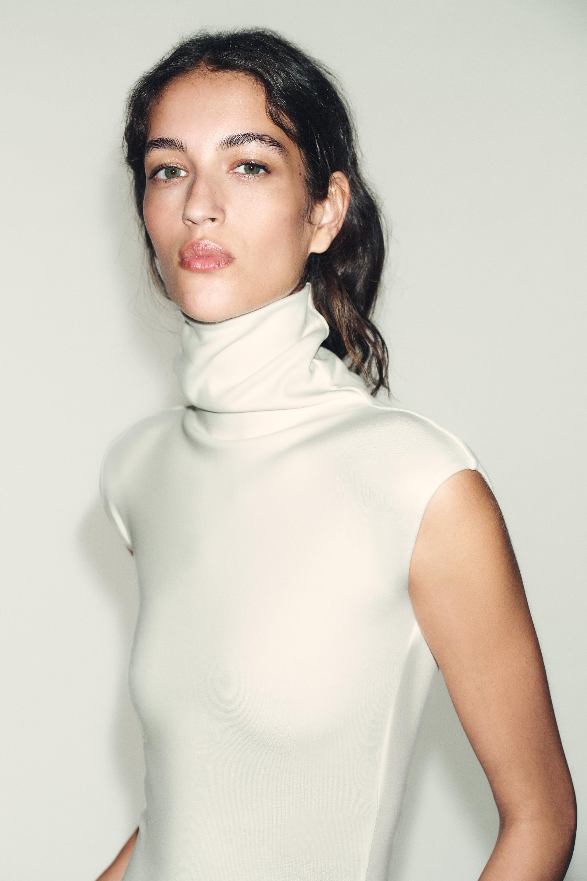 COTTON HIGH COLLAR BODYSUIT | Zara US