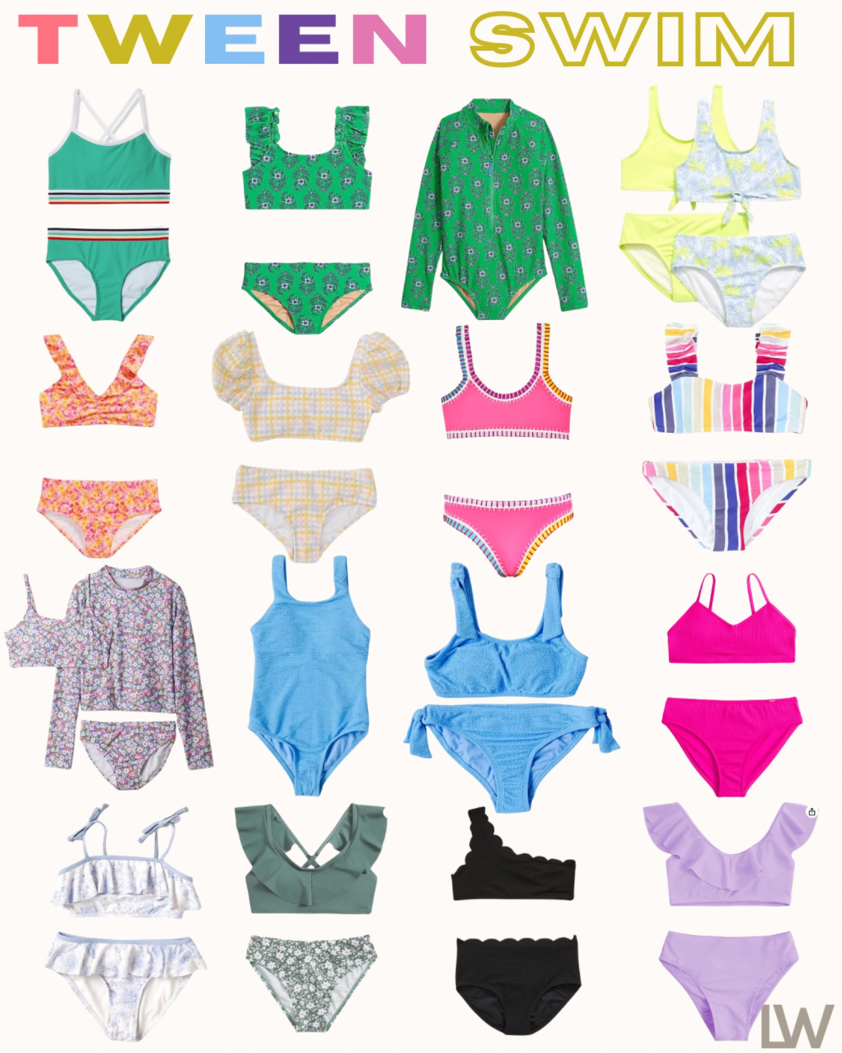 TWEEN swim has arrived! ☀️ it’s all
About the bikinis / fun colors but not super crazy prints. Or so I am learning 🫶🏻 my 12 year old gave these her stamp of approval too! 

#LTKfamily #LTKfindsunder100 #LTKkids