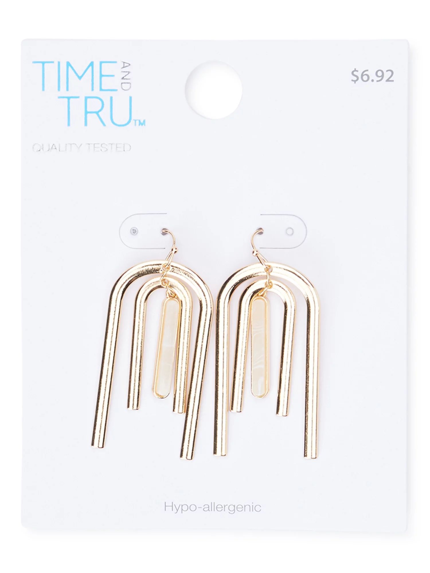 Time and Tru Gold Tone U Drop Earrings | Walmart (US)