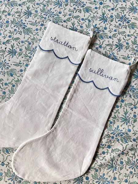 Our scallop stockings that were hand embroidered! 

#LTKSeasonal #LTKHoliday #LTKhome