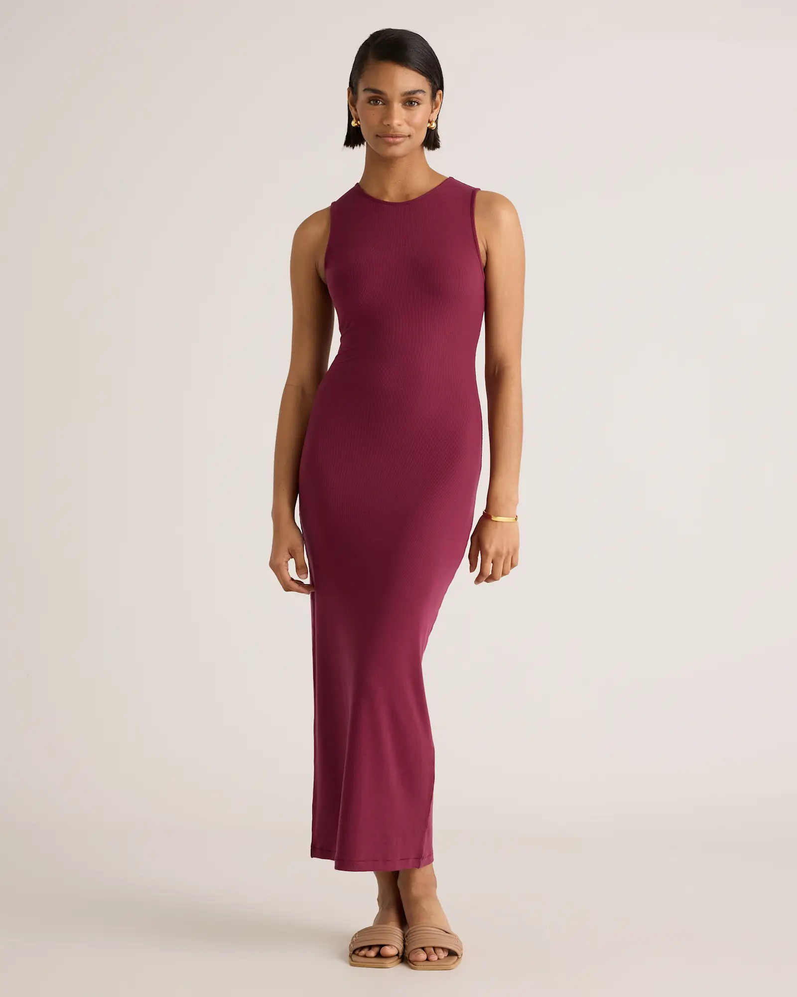 Tencel Rib Knit Tank Midi Dress | Quince