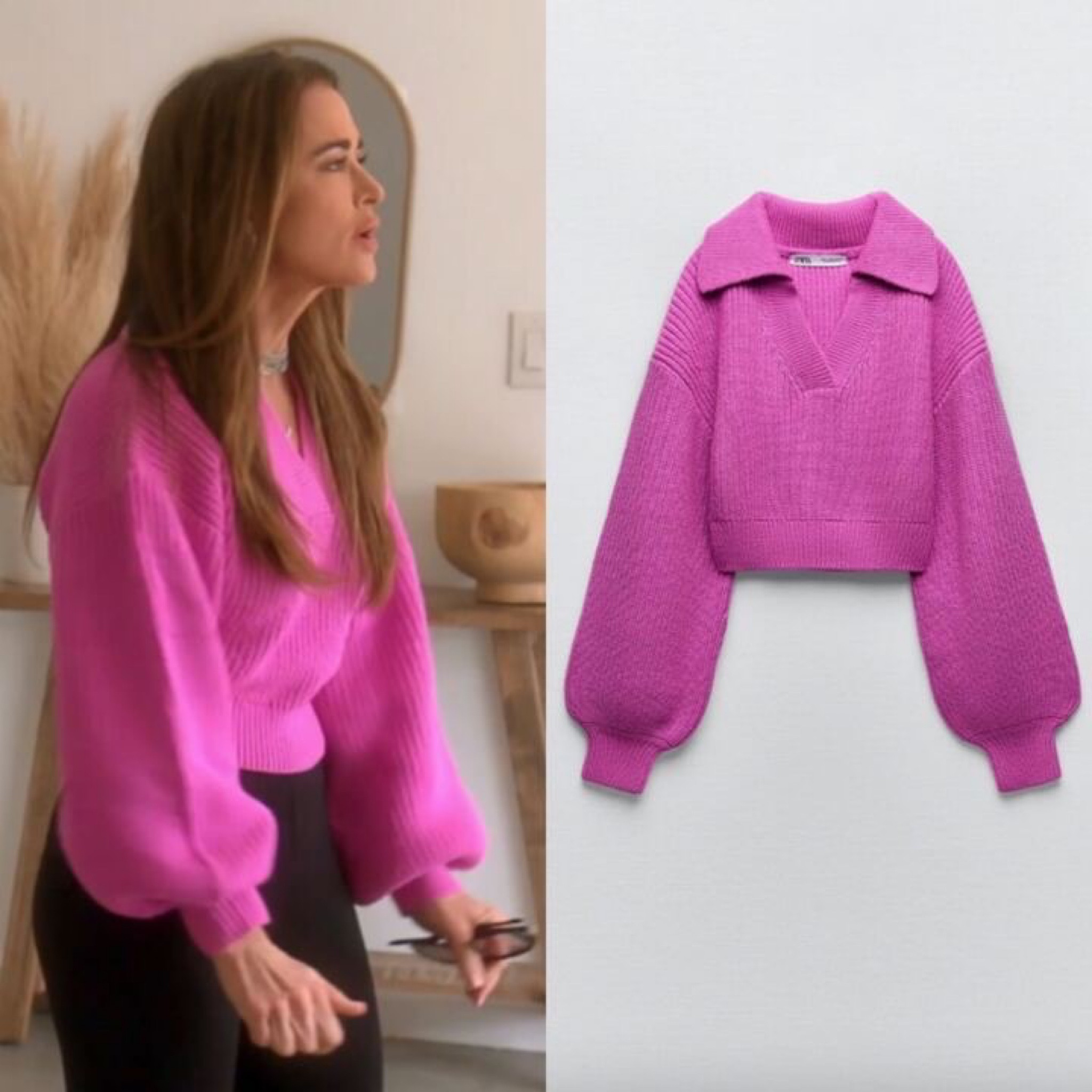 Zara neon pink clearance jumper