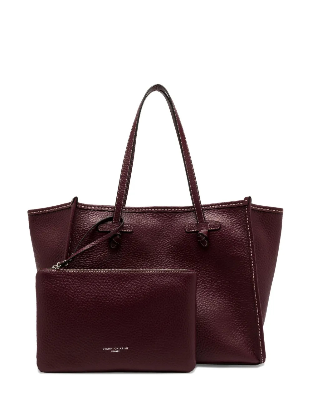 knotted-detail leather tote bag | Farfetch Global