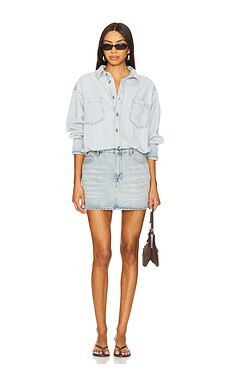 Good American Denim Shirt Dress in Indigo795 from Revolve.com | Revolve Clothing (Global)