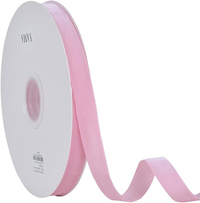 YAMA 5/8" 15 Yards Velvet Ribbon for Gift Wrapping, Crafts, Hair Bows Making, Wreaths, Wedding Pa... | Amazon (US)