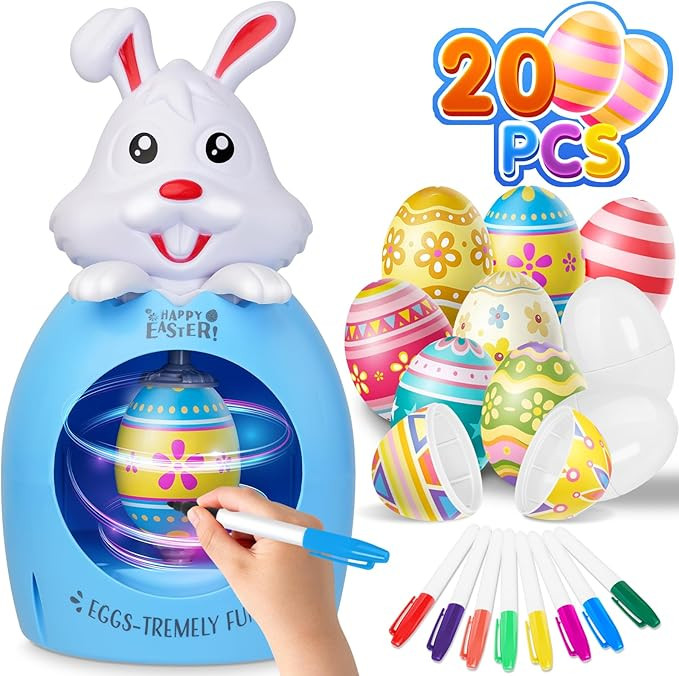 Tosekry Easter Egg Decorating Kit Easter Gifts for Kids, DIY Egg Decorator Coloring Spinner with ... | Amazon (US)