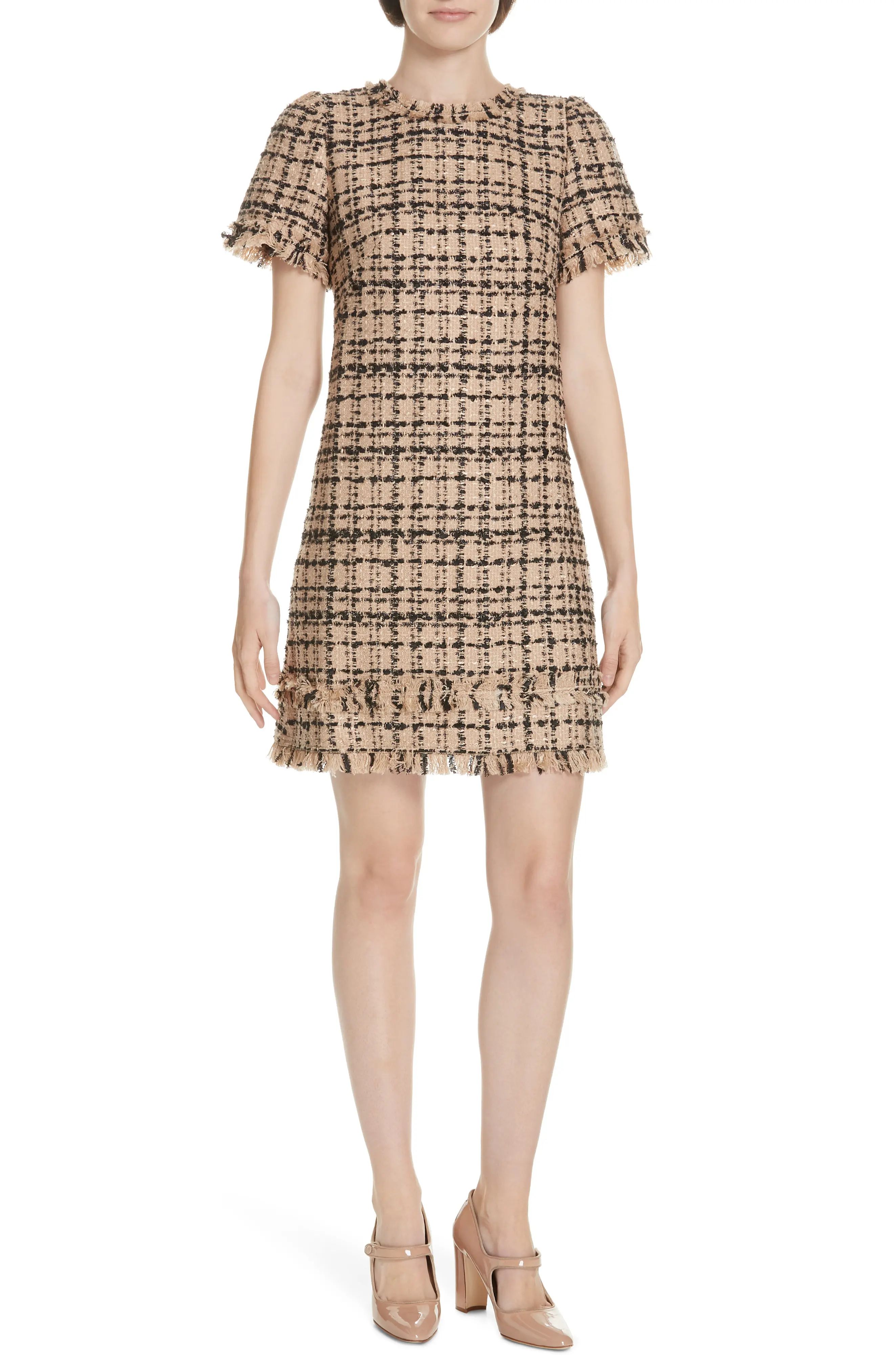 Women's Kate Spade New York Two-Tone Tweed Dress, Size 00 - Beige | Nordstrom